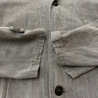 【中古品】【メンズ】 FRENCH ARMY フランス軍 50～60's BLACK CHAMBRAY ATELIER COAT VINTAGE 50～60年代 ブラック シャンブレー アトリエ コート ライトアウター 145-260418-ks-12-tei サイズ：表記サイズ無し カラー：グレー 万代Net店