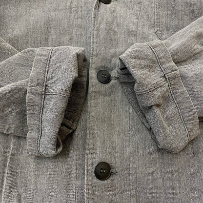 【中古品】【メンズ】 FRENCH ARMY フランス軍 50～60's BLACK CHAMBRAY ATELIER COAT VINTAGE 50～60年代 ブラック シャンブレー アトリエ コート ライトアウター 145-260418-ks-12-tei サイズ：表記サイズ無し カラー：グレー 万代Net店