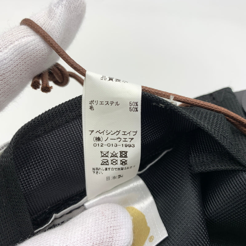 【中古品】【メンズ】 ABATHINGAPE アベイシングエイプ SHADOW BAPE SNAPBACK CAP 001CPJ301001M シャドウ ベイプ スナップバック キャップ 帽子 185-260730-yo-09-tei サイズ：F カラー：ブラック 万代Net店