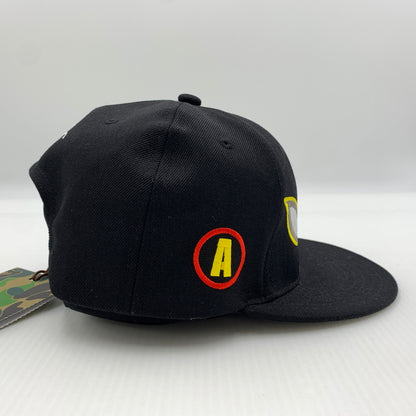 【中古品】【メンズ】 ABATHINGAPE アベイシングエイプ SHADOW BAPE SNAPBACK CAP 001CPJ301001M シャドウ ベイプ スナップバック キャップ 帽子 185-260730-yo-09-tei サイズ：F カラー：ブラック 万代Net店