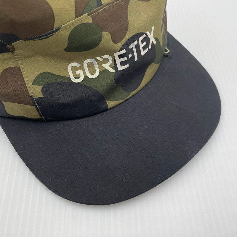 【中古品】【メンズ】 A BATHING APE アベイシングエイプ GORETEX CAMO CAP 001CPF201002X ゴアテックス ロゴ キャップ 帽子 185-260704-yo-15-tei サイズ：FREE カラー：カモ 万代Net店