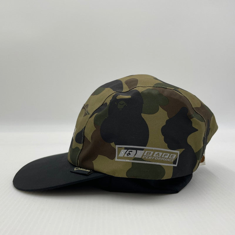 【中古品】【メンズ】 A BATHING APE アベイシングエイプ GORETEX CAMO CAP 001CPF201002X ゴアテックス ロゴ キャップ 帽子 185-260704-yo-15-tei サイズ：FREE カラー：カモ 万代Net店