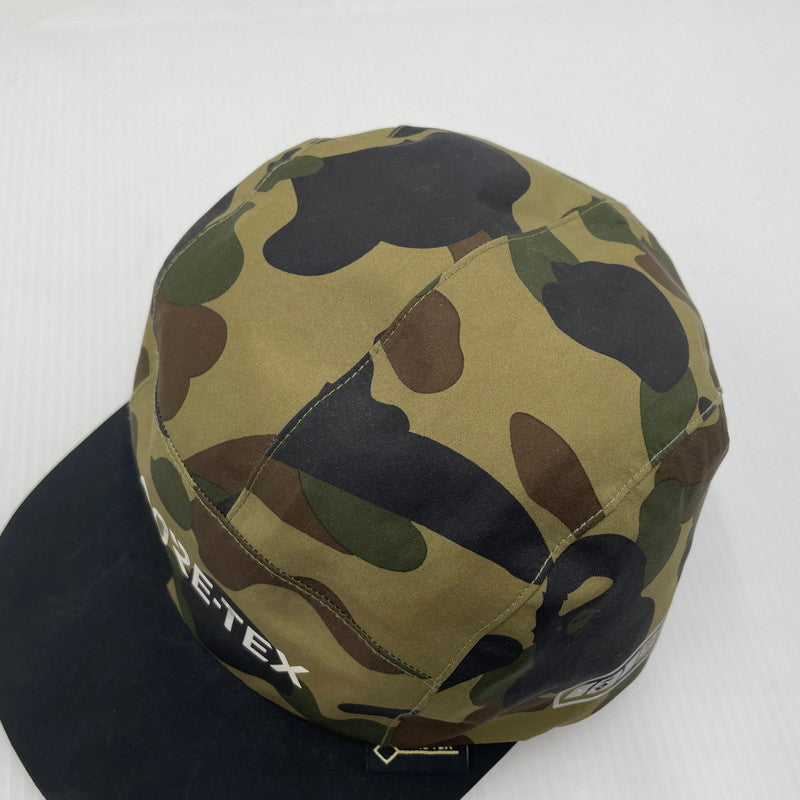 【中古品】【メンズ】 A BATHING APE アベイシングエイプ GORETEX CAMO CAP 001CPF201002X ゴアテックス ロゴ キャップ 帽子 185-260704-yo-15-tei サイズ：FREE カラー：カモ 万代Net店