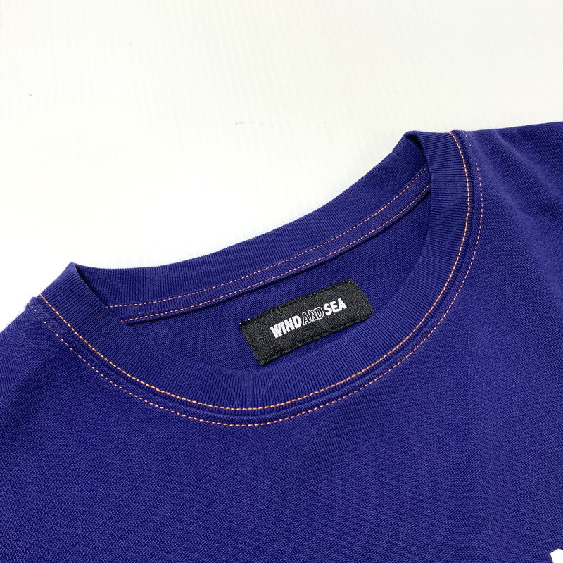 【中古品】【メンズ】 WINDANDSEA ウィンダンシー × ROKX ロックス 別注 コラボ FRONT LOGO TEE WDS-C-ROK-24-Q3-06 フロントロゴ Tシャツ 半袖 トップス 142-260703-yo-11-tei サイズ：M カラー：ネイビー 万代Net店
