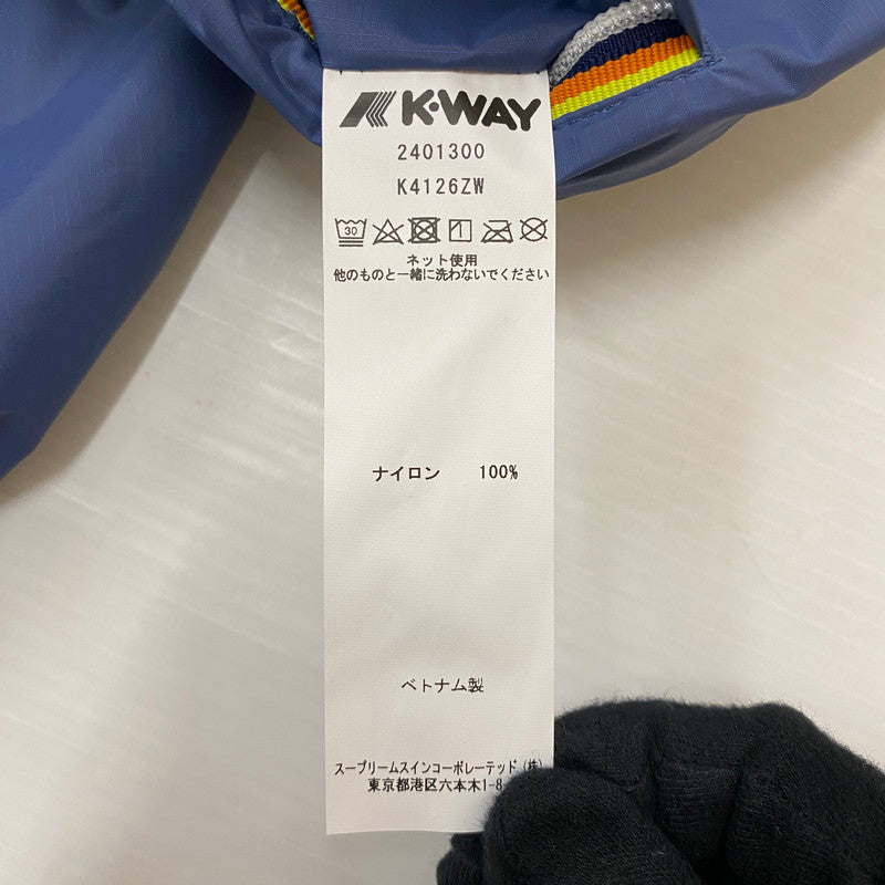 【中古美品】【メンズ】 WINDANDSEA ウィンダンシー × K-WAY ケーウェイ CLAUDE JACKET K4126ZW クロード ジャケット ライトアウター 142-260418-ks-09-tei サイズ：M カラー：ブルーインディゴ 万代Net店