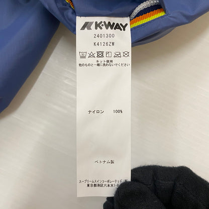 【中古美品】【メンズ】 WINDANDSEA ウィンダンシー × K-WAY ケーウェイ CLAUDE JACKET K4126ZW クロード ジャケット ライトアウター 142-260418-ks-09-tei サイズ：M カラー：ブルーインディゴ 万代Net店
