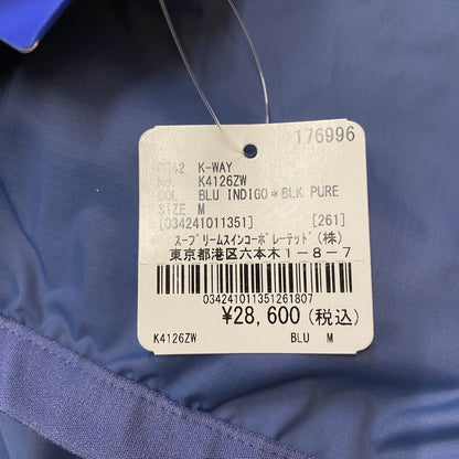 【中古美品】【メンズ】 WINDANDSEA ウィンダンシー × K-WAY ケーウェイ CLAUDE JACKET K4126ZW クロード ジャケット ライトアウター 142-260418-ks-09-tei サイズ：M カラー：ブルーインディゴ 万代Net店