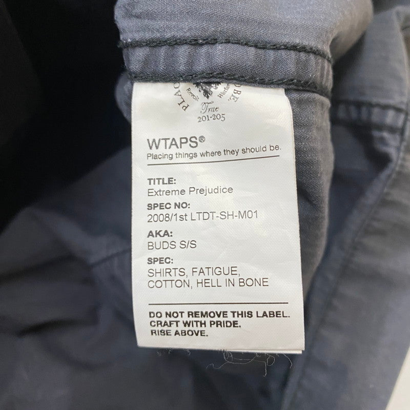【中古品】【メンズ】 WTAPS ダブルタップス BUDS S/S MILITARY SHIRT 2008/1st LTDT-SH-M01 バッズ ショートスリーブ ミリタリーシャツ 半袖 トップス 142-260418-ks-01-tei サイズ：表記サイズ無し カラー：グレー 万代Net店
