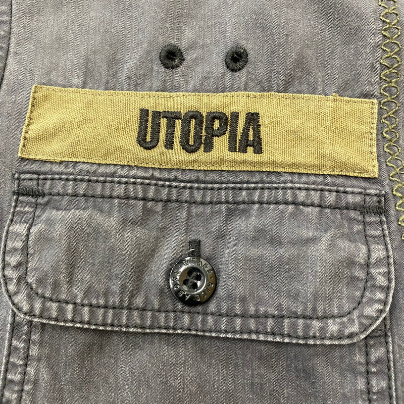 【中古品】【メンズ】 WTAPS ダブルタップス BUDS S/S MILITARY SHIRT 2008/1st LTDT-SH-M01 バッズ ショートスリーブ ミリタリーシャツ 半袖 トップス 142-260418-ks-01-tei サイズ：表記サイズ無し カラー：グレー 万代Net店