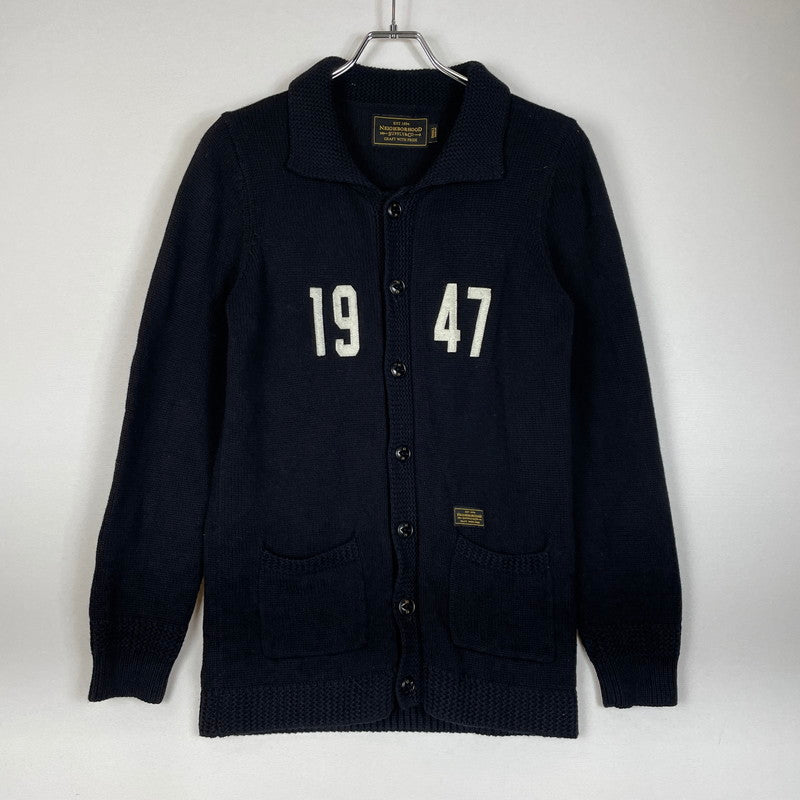 【中古品】【メンズ】 NEIGHBORHOOD ネイバーフッド 14AW OLD POINT W-CARDIGAN.LS 142MANH-KNM02 オールド ポイント カーディガン トップス ニット ボタンダウン 142-260418-ko-03-tei サイズ：S カラー：ブラック 万代Net店