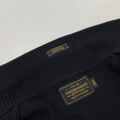 【中古品】【メンズ】 NEIGHBORHOOD ネイバーフッド 14AW OLD POINT W-CARDIGAN.LS 142MANH-KNM02 オールド ポイント カーディガン トップス ニット ボタンダウン 142-260418-ko-03-tei サイズ：S カラー：ブラック 万代Net店