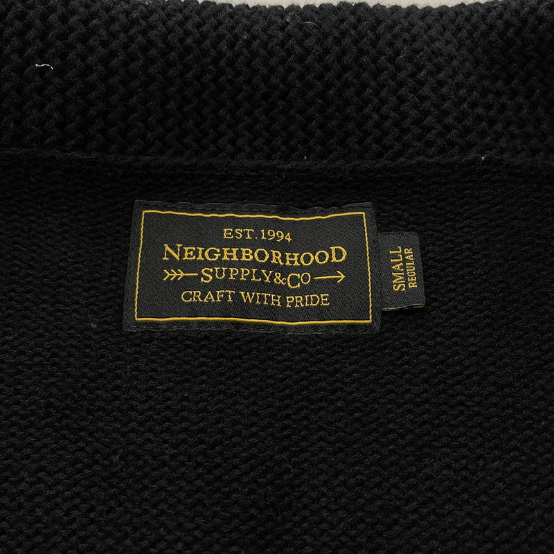 【中古品】【メンズ】 NEIGHBORHOOD ネイバーフッド 14AW OLD POINT W-CARDIGAN.LS 142MANH-KNM02 オールド ポイント カーディガン トップス ニット ボタンダウン 142-260418-ko-03-tei サイズ：S カラー：ブラック 万代Net店