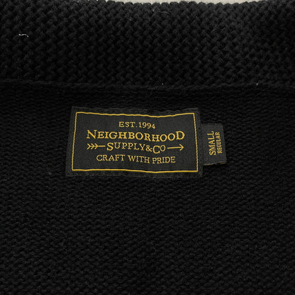 【中古品】【メンズ】 NEIGHBORHOOD ネイバーフッド 14AW OLD POINT W-CARDIGAN.LS 142MANH-KNM02 オールド ポイント カーディガン トップス ニット ボタンダウン 142-260418-ko-03-tei サイズ：S カラー：ブラック 万代Net店