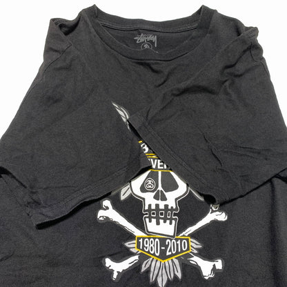 【中古品】【メンズ】 STUSSY ステューシー × NEIGHBORHOOD ネイバーフッド 別注 コラボ 30TH ANNIVERSARY TEE 30周年記念 Tシャツ 半袖 トップス 142-260615-yo-03-tei サイズ：S カラー：ブラック 万代Net店