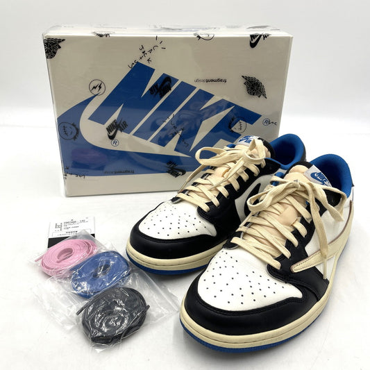 【中古品】【メンズ】 NIKE ナイキ × TRAVIS SCOTT トラヴィス・スコット × FRAGMENT DESIGN フラグメントデザイン 別注 コラボ AIR JORDAN 1 LOW OG SP DM7866-140 スニーカー 靴 160-260420-yo-04-tei サイズ：28.5cm カラー：ミリタリーブルー 万代Net店