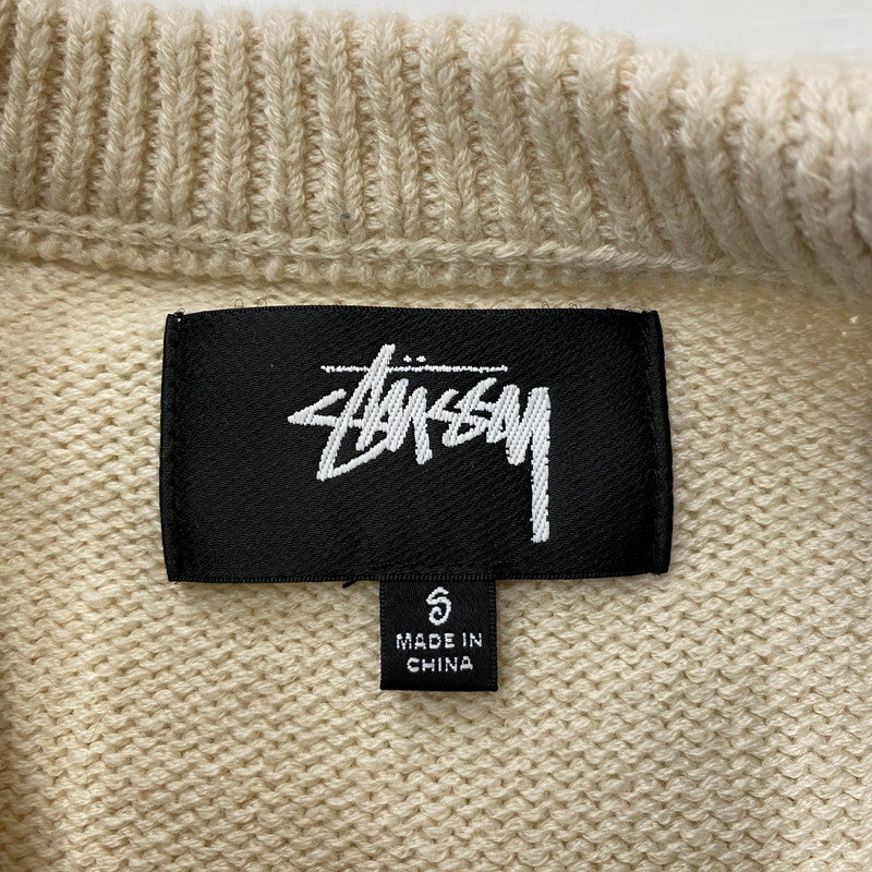 【中古品】【メンズ】 STRIPE RAGLAN CREW 117290 ストライプ ラグラン クルー トップス ニット 142-260420-KS-15-tei サイズ：S/※汚れ有 カラー：ベージュ×ブルー 万代Net店