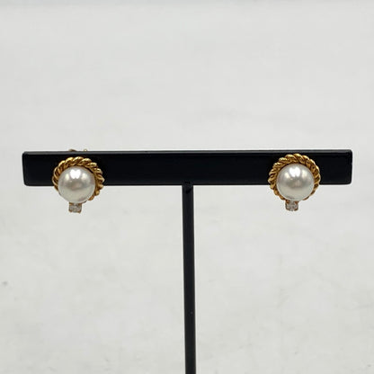 【中古品】【レディース】 MIKIMOTO ミキモト EARRING イヤリング ピアス アクセサリー アコヤ真珠 ダイヤモンド K18 192-260503-ko-23-tei カラー：ゴールド 万代Net店