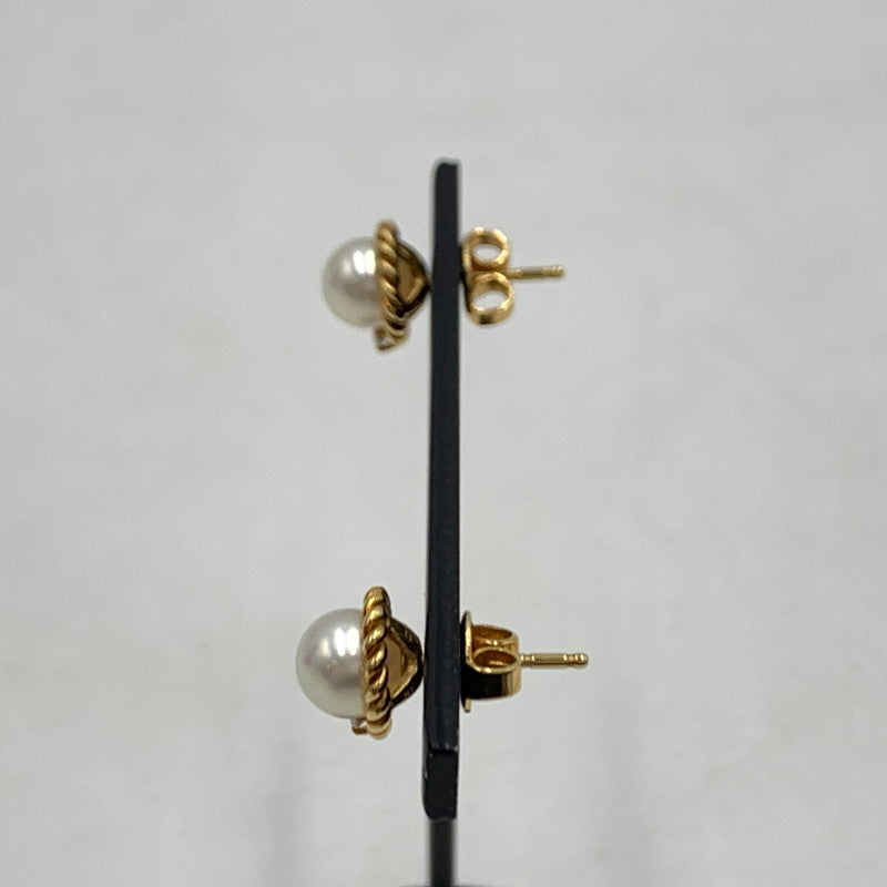 【中古品】【レディース】 MIKIMOTO ミキモト EARRING イヤリング ピアス アクセサリー アコヤ真珠 ダイヤモンド K18 192-260503-ko-23-tei カラー：ゴールド 万代Net店