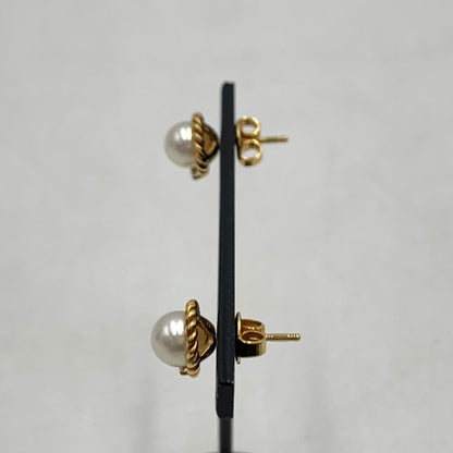 【中古品】【レディース】 MIKIMOTO ミキモト EARRING イヤリング ピアス アクセサリー アコヤ真珠 ダイヤモンド K18 192-260503-ko-23-tei カラー：ゴールド 万代Net店