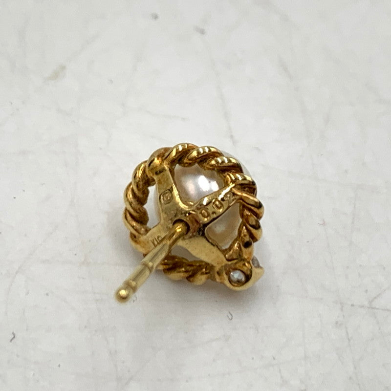 【中古品】【レディース】 MIKIMOTO ミキモト EARRING イヤリング ピアス アクセサリー アコヤ真珠 ダイヤモンド K18 192-260503-ko-23-tei カラー：ゴールド 万代Net店