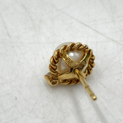 【中古品】【レディース】 MIKIMOTO ミキモト EARRING イヤリング ピアス アクセサリー アコヤ真珠 ダイヤモンド K18 192-260503-ko-23-tei カラー：ゴールド 万代Net店