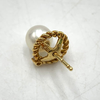 【中古品】【レディース】 MIKIMOTO ミキモト EARRING イヤリング ピアス アクセサリー アコヤ真珠 ダイヤモンド K18 192-260503-ko-23-tei カラー：ゴールド 万代Net店