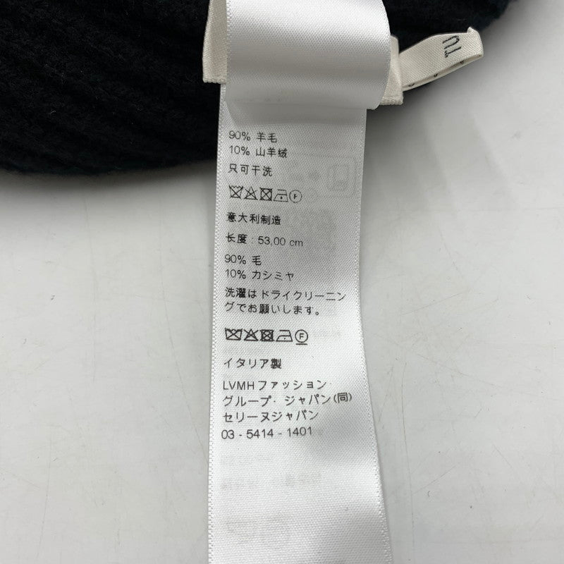 【中古品】【メンズ】 CELINE セリーヌ LOGO KNIT CAP AA0H92I93 ロゴ ニット キャップ 帽子 カシミヤ混ウール 183-260522-ko-01-tei サイズ：TU カラー：ブラック 万代Net店