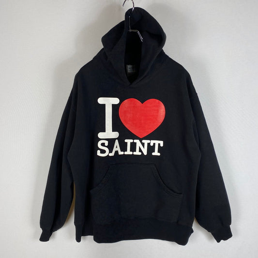 【中古品】【メンズ】 SAINT MICHAEL SAINT Mxxxxxx SAINT MICHAEL セントマイケル I LOVE SAINT HOODIE SM-MK8-0000-057 アイラブ セント フーディ トップス プルオーバーパーカー 142-260422-ks-02-fuzh サイズ：M カラー：ブラック 万代Net店