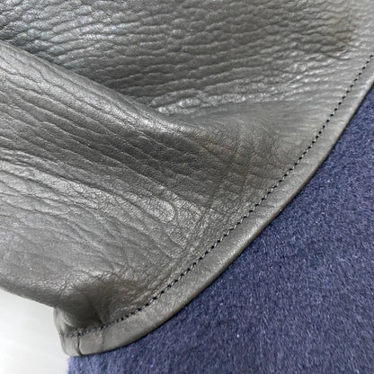 【中古品】【メンズ】 SEQUEL シークエル LEATHER STUDIUM JACKET レザー スタジアム ジャケット ライトアウター スタジャン 142-260422-ks-09-tei サイズ：M カラー：ネイビー 万代Net店