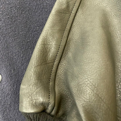 【中古品】【メンズ】 SEQUEL シークエル LEATHER STUDIUM JACKET レザー スタジアム ジャケット ライトアウター スタジャン 142-260422-ks-09-tei サイズ：M カラー：ネイビー 万代Net店