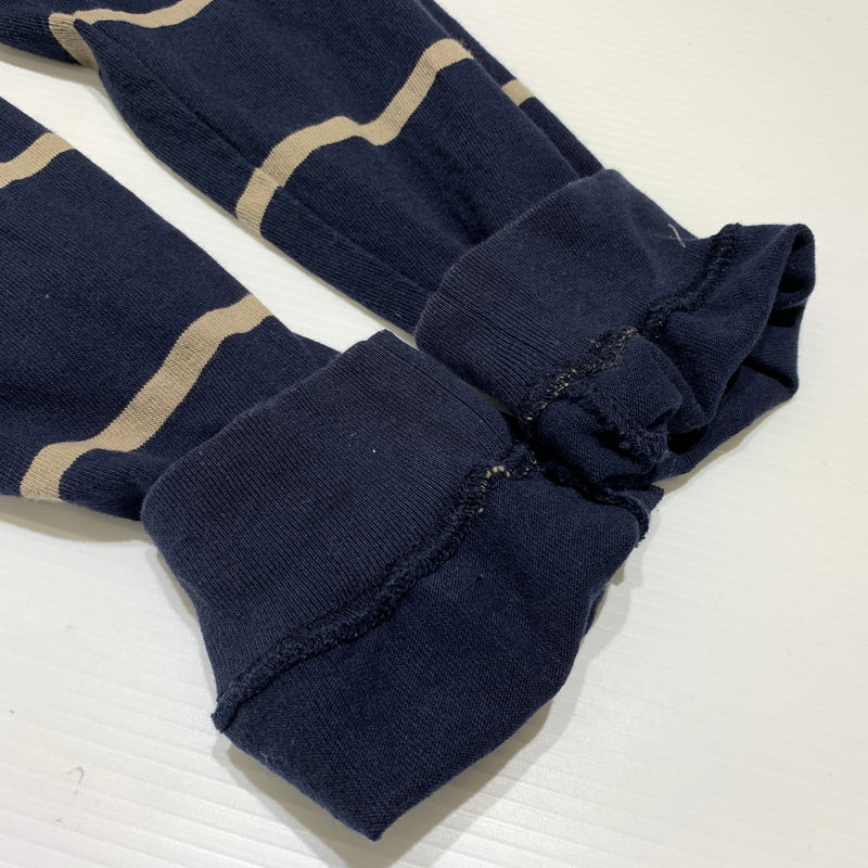 【中古品】【メンズ】 HUF ハフ DROP OUT STRIPE CREW ドロップ アウト ストライプ クルー Tシャツ 長袖 トップス 142-260720-ko-07-tei サイズ：M カラー：ネイビー 万代Net店