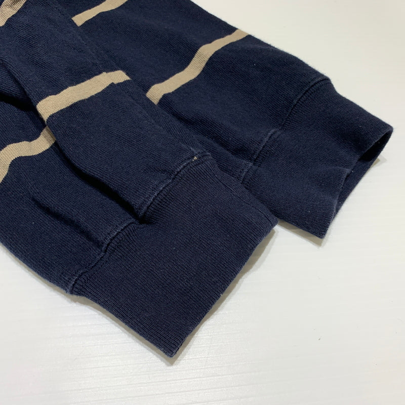 【中古品】【メンズ】 HUF ハフ DROP OUT STRIPE CREW ドロップ アウト ストライプ クルー Tシャツ 長袖 トップス 142-260720-ko-07-tei サイズ：M カラー：ネイビー 万代Net店