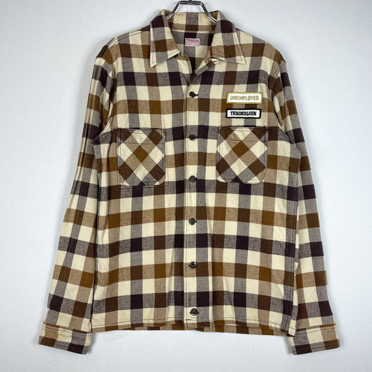 【現状渡し品】【メンズ】 TENDERLOIN テンダーロイン T-FLANNEL CHECK SHIRT フランネル チェック シャツ 長袖 トップス 142-260507-ks-24-tei サイズ：M カラー：ブラウン 万代Net店