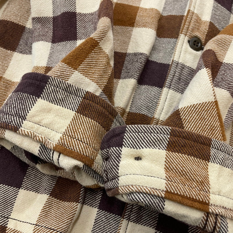 【現状渡し品】【メンズ】 TENDERLOIN テンダーロイン T-FLANNEL CHECK SHIRT フランネル チェック シャツ 長袖 トップス 142-260507-ks-24-tei サイズ：M カラー：ブラウン 万代Net店