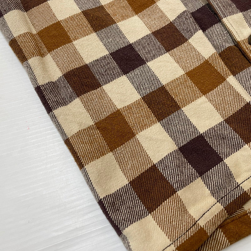 【現状渡し品】【メンズ】 TENDERLOIN テンダーロイン T-FLANNEL CHECK SHIRT フランネル チェック シャツ 長袖 トップス 142-260507-ks-24-tei サイズ：M カラー：ブラウン 万代Net店
