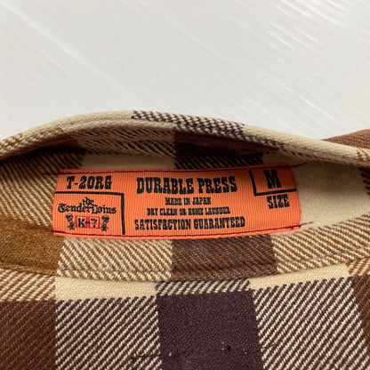 【現状渡し品】【メンズ】 TENDERLOIN テンダーロイン T-FLANNEL CHECK SHIRT フランネル チェック シャツ 長袖 トップス 142-260507-ks-24-tei サイズ：M カラー：ブラウン 万代Net店