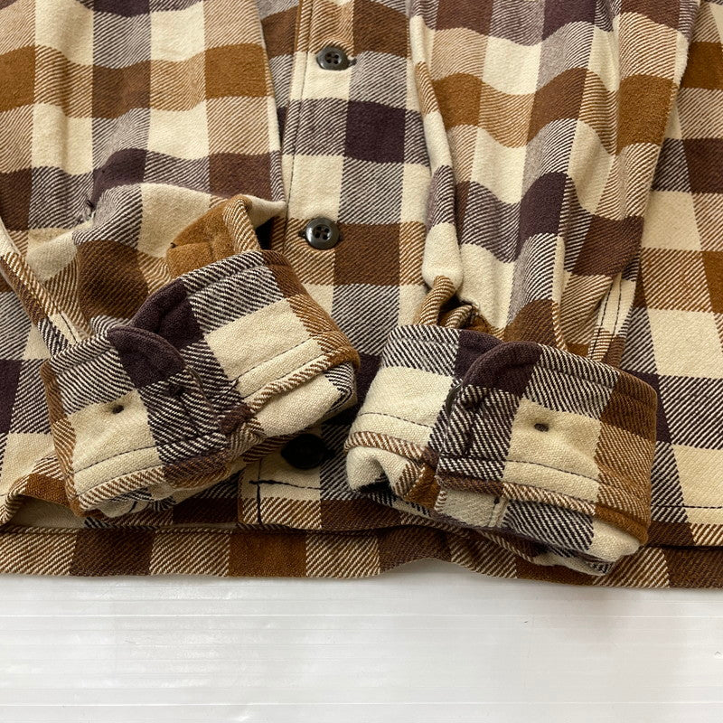 【現状渡し品】【メンズ】 TENDERLOIN テンダーロイン T-FLANNEL CHECK SHIRT フランネル チェック シャツ 長袖 トップス 142-260507-ks-24-tei サイズ：M カラー：ブラウン 万代Net店