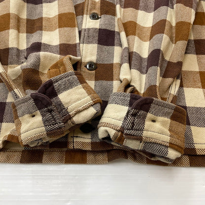 【現状渡し品】【メンズ】 TENDERLOIN テンダーロイン T-FLANNEL CHECK SHIRT フランネル チェック シャツ 長袖 トップス 142-260507-ks-24-tei サイズ：M カラー：ブラウン 万代Net店