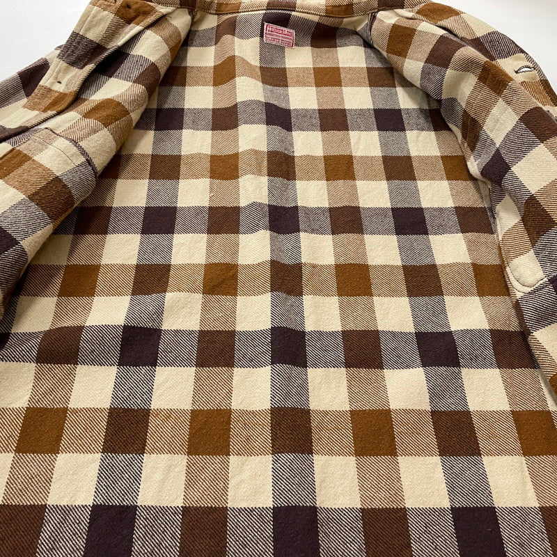 【現状渡し品】【メンズ】 TENDERLOIN テンダーロイン T-FLANNEL CHECK SHIRT フランネル チェック シャツ 長袖 トップス 142-260507-ks-24-tei サイズ：M カラー：ブラウン 万代Net店