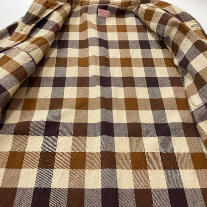【現状渡し品】【メンズ】 TENDERLOIN テンダーロイン T-FLANNEL CHECK SHIRT フランネル チェック シャツ 長袖 トップス 142-260507-ks-24-tei サイズ：M カラー：ブラウン 万代Net店
