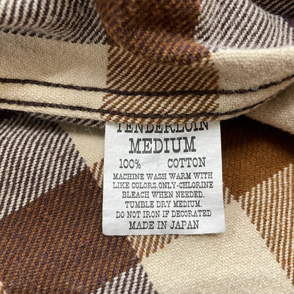 【現状渡し品】【メンズ】 TENDERLOIN テンダーロイン T-FLANNEL CHECK SHIRT フランネル チェック シャツ 長袖 トップス 142-260507-ks-24-tei サイズ：M カラー：ブラウン 万代Net店