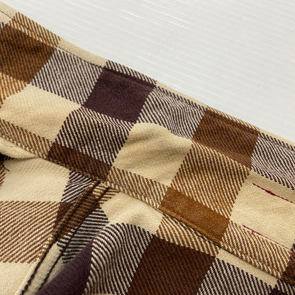 【現状渡し品】【メンズ】 TENDERLOIN テンダーロイン T-FLANNEL CHECK SHIRT フランネル チェック シャツ 長袖 トップス 142-260507-ks-24-tei サイズ：M カラー：ブラウン 万代Net店