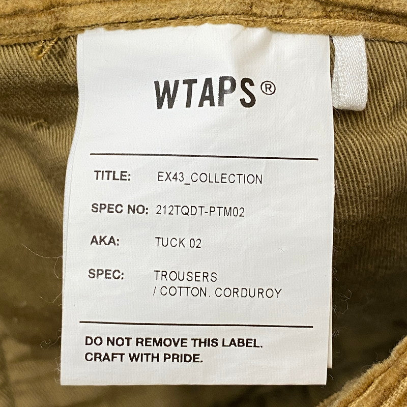 【中古品】【メンズ】 21AW TUCK 02 TROUSERS COTTON CORDUROY PANTS 212TQDT-PTM02 トラック2 トラウザー コットン コーデュロイ パンツ ボトムス 153-260422-ks-14-tei サイズ：1 カラー：ブラウン 万代Net店