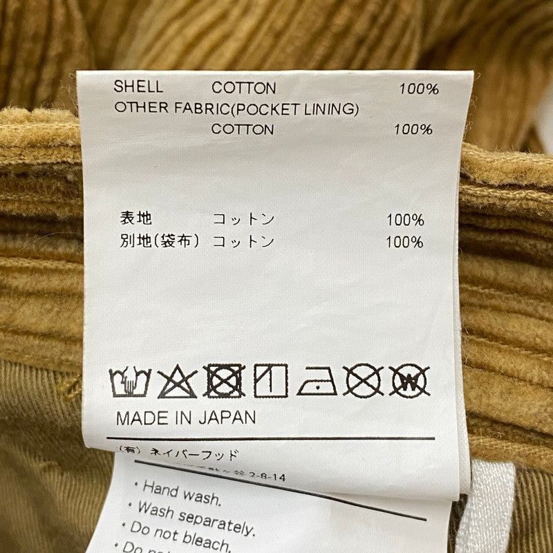 【中古品】【メンズ】 21AW TUCK 02 TROUSERS COTTON CORDUROY PANTS 212TQDT-PTM02 トラック2 トラウザー コットン コーデュロイ パンツ ボトムス 153-260422-ks-14-tei サイズ：1 カラー：ブラウン 万代Net店