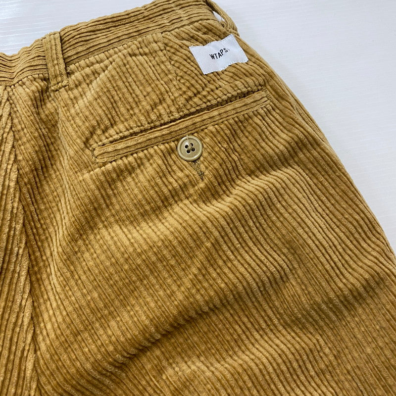 【中古品】【メンズ】 21AW TUCK 02 TROUSERS COTTON CORDUROY PANTS 212TQDT-PTM02 トラック2 トラウザー コットン コーデュロイ パンツ ボトムス 153-260422-ks-14-tei サイズ：1 カラー：ブラウン 万代Net店
