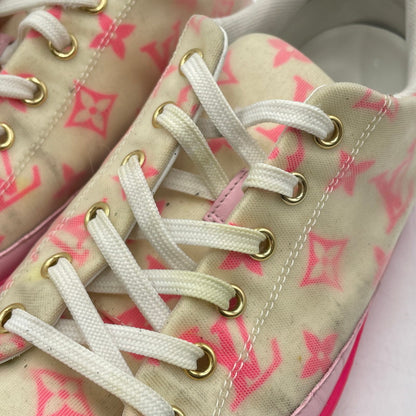 【中古品】【メンズ】 LOUIS VUITTON ルイ・ヴィトン STELLAR LINE MONOGRAM MESH SNEAKERS CL1109 ステラーライン モノグラムメッシュ スニーカー 靴 シューズ 179-260420-yo-11-tei サイズ：42 カラー：ピンク/ホワイト 万代Net店