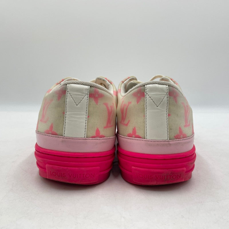 【中古品】【メンズ】 LOUIS VUITTON ルイ・ヴィトン STELLAR LINE MONOGRAM MESH SNEAKERS CL1109 ステラーライン モノグラムメッシュ スニーカー 靴 シューズ 179-260420-yo-11-tei サイズ：42 カラー：ピンク/ホワイト 万代Net店