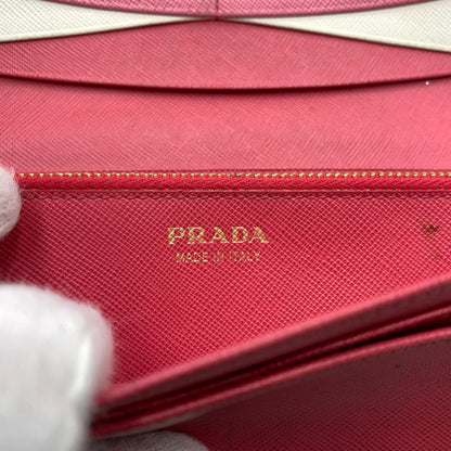 【現状渡し品】【レディース】 PRADA プラダ サフィアーノ レザー ウォレット 長財布 ロングウォレット 181-260503-ko-07-tei カラー：ピンク 万代Net店
