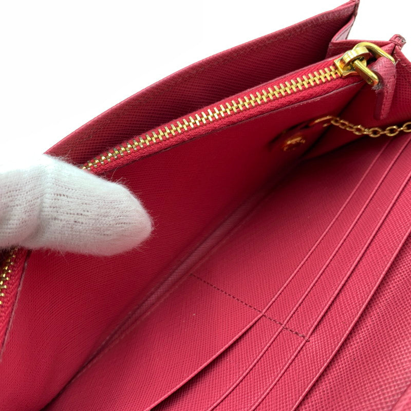 【現状渡し品】【レディース】 PRADA プラダ サフィアーノ レザー ウォレット 長財布 ロングウォレット 181-260503-ko-07-tei カラー：ピンク 万代Net店