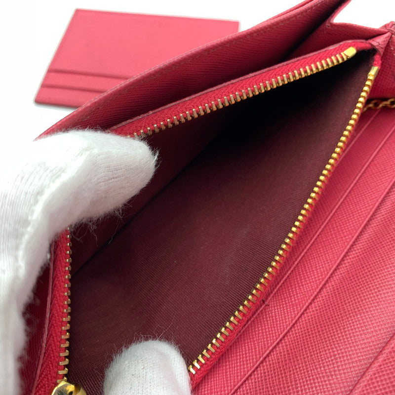 【現状渡し品】【レディース】 PRADA プラダ サフィアーノ レザー ウォレット 長財布 ロングウォレット 181-260503-ko-07-tei カラー：ピンク 万代Net店